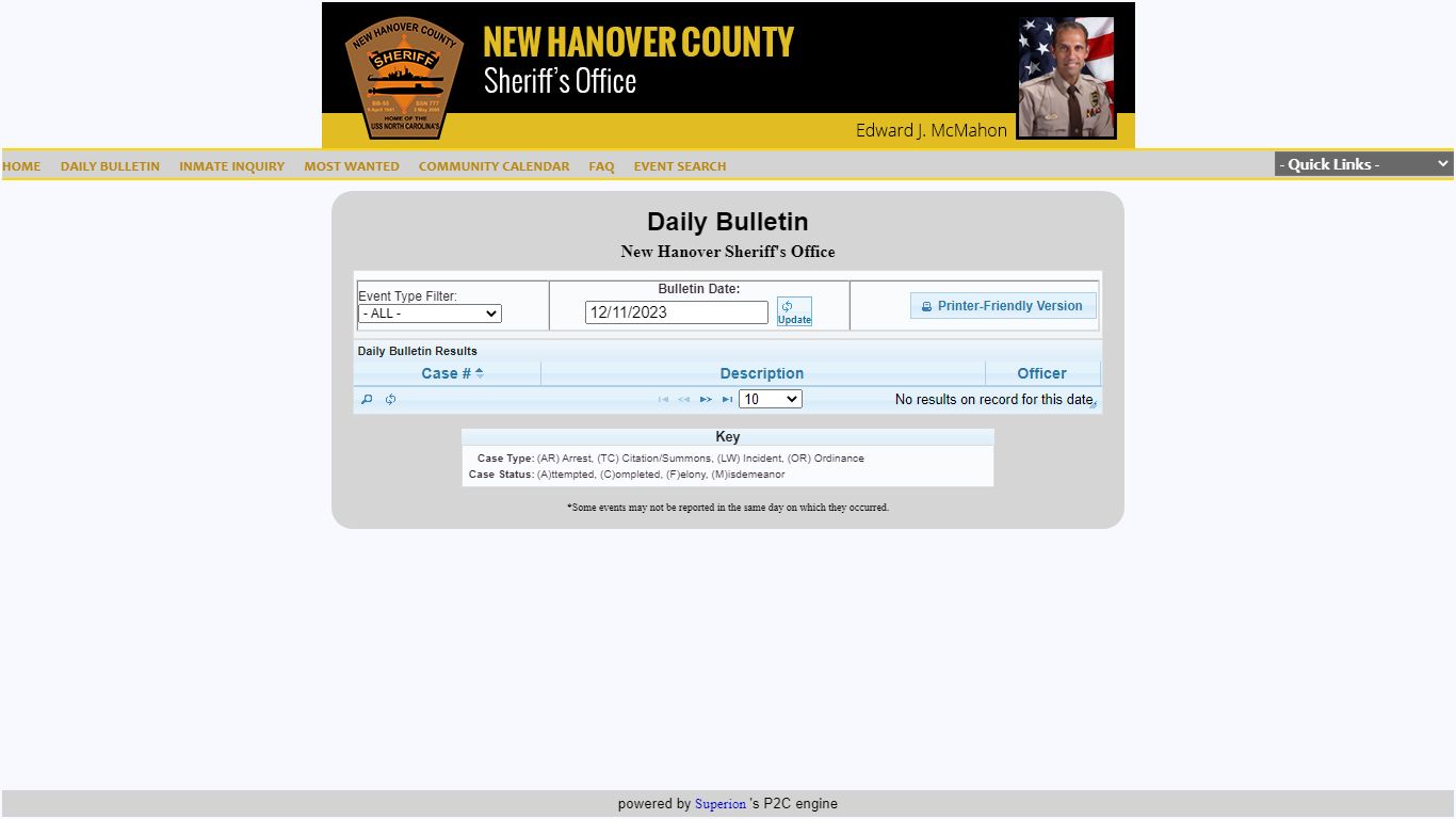 New Hanover Sheriff's Office P2C